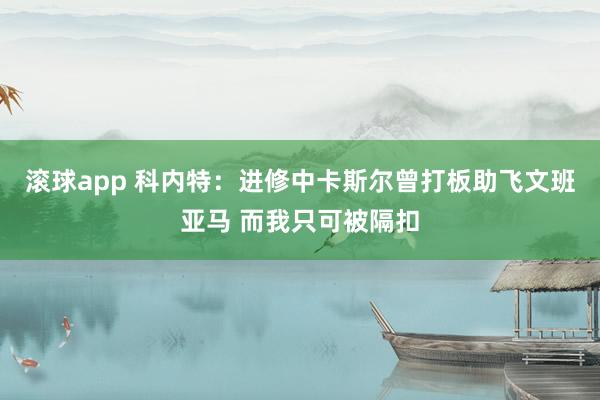 滚球app 科内特：进修中卡斯尔曾打板助飞文班亚马 而我只可被隔扣