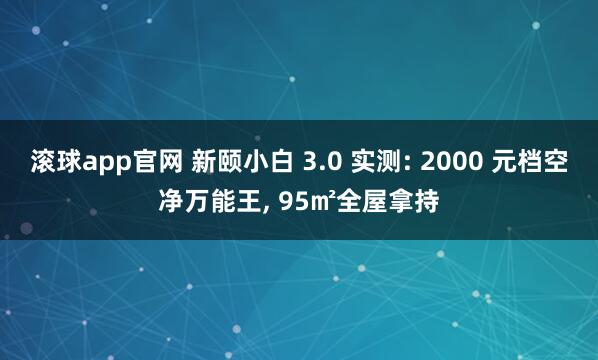 滚球app官网 新颐小白 3.0 实测: 2000 元档空净万能王， 95㎡全屋拿持