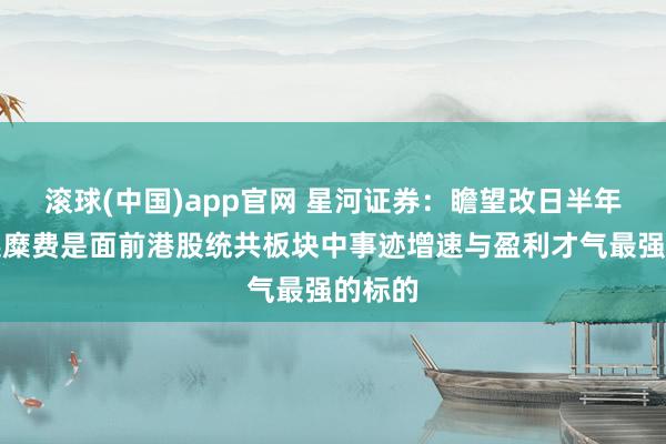 滚球(中国)app官网 星河证券：瞻望改日半年，可选糜费是面前港股统共板块中事迹增速与盈利才气最强的标的