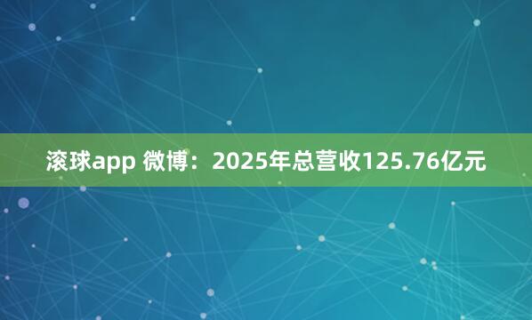 滚球app 微博：2025年总营收125.76亿元