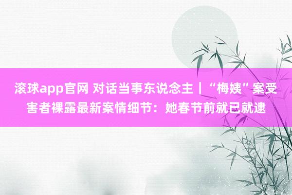 滚球app官网 对话当事东说念主｜“梅姨”案受害者裸露最新案情细节：她春节前就已就逮