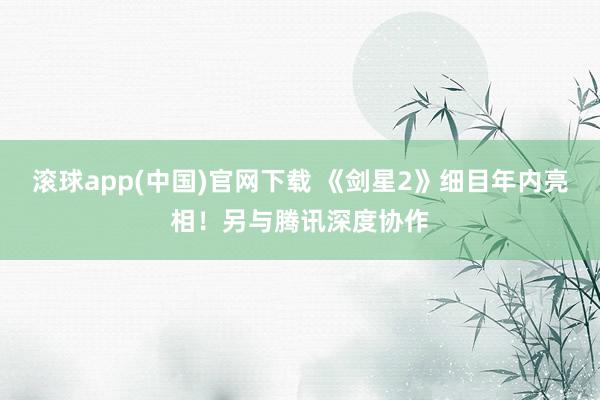 滚球app(中国)官网下载 《剑星2》细目年内亮相！另与腾讯深度协作