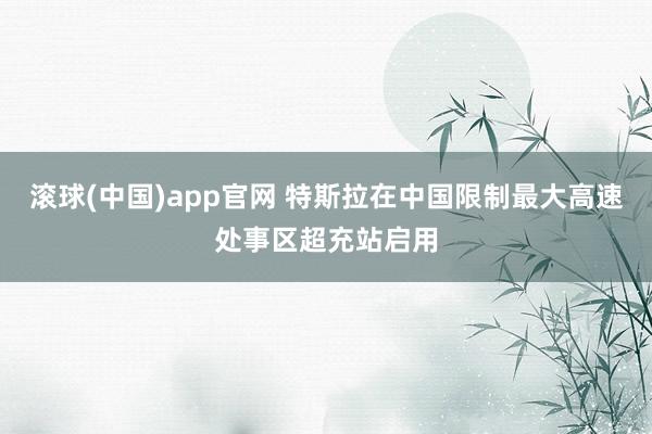 滚球(中国)app官网 特斯拉在中国限制最大高速处事区超充站启用