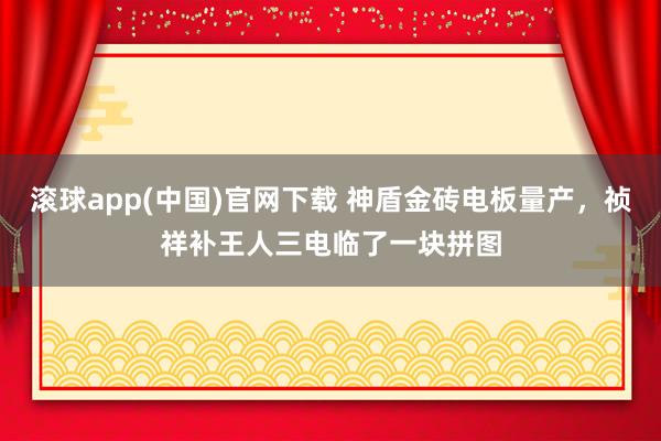 滚球app(中国)官网下载 神盾金砖电板量产，祯祥补王人三电临了一块拼图
