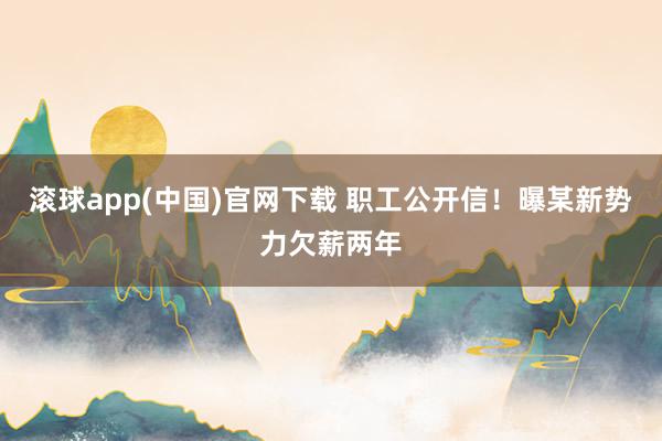 滚球app(中国)官网下载 职工公开信！曝某新势力欠薪两年