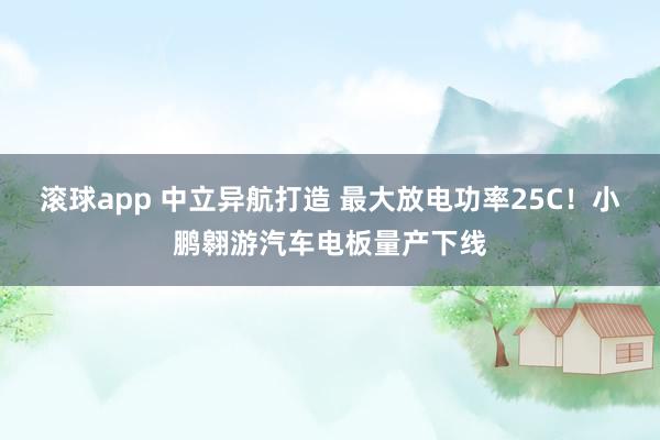 滚球app 中立异航打造 最大放电功率25C！小鹏翱游汽车电板量产下线