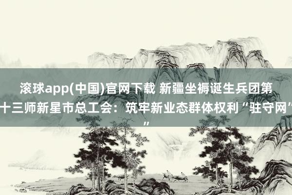 滚球app(中国)官网下载 新疆坐褥诞生兵团第十三师新星市总工会：筑牢新业态群体权利“驻守网”