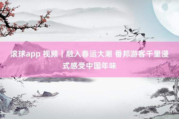 滚球app 视频｜融入春运大潮 番邦游客千里浸式感受中国年味