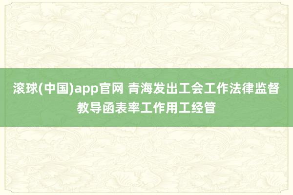 滚球(中国)app官网 青海发出工会工作法律监督教导函表率工作用工经管