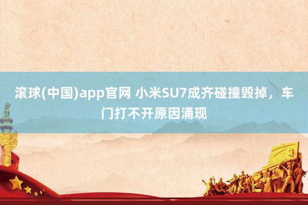 滚球(中国)app官网 小米SU7成齐碰撞毁掉，车门打不开原因涌现