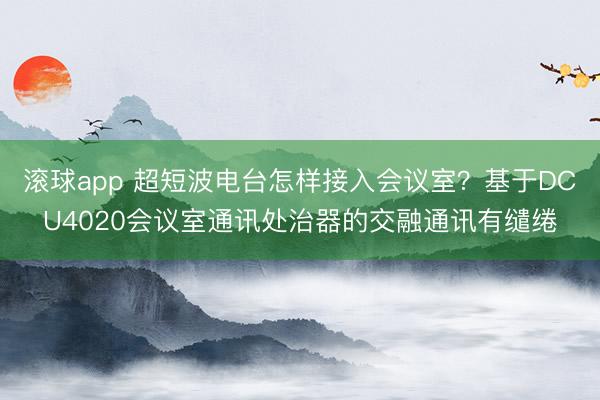 滚球app 超短波电台怎样接入会议室？基于DCU4020会议室通讯处治器的交融通讯有缱绻