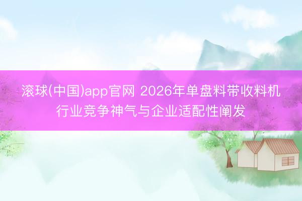 滚球(中国)app官网 2026年单盘料带收料机行业竞争神气与企业适配性阐发