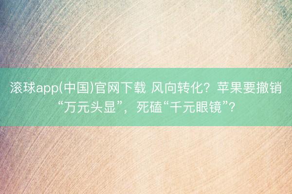 滚球app(中国)官网下载 风向转化？苹果要撤销“万元头显”，死磕“千元眼镜”？