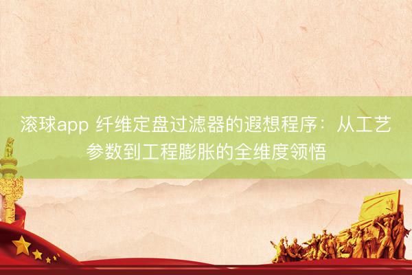 滚球app 纤维定盘过滤器的遐想程序：从工艺参数到工程膨胀的全维度领悟
