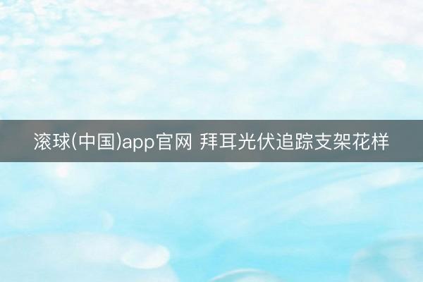 滚球(中国)app官网 拜耳光伏追踪支架花样