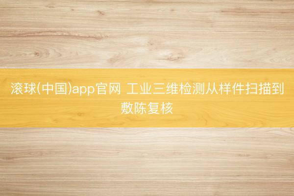 滚球(中国)app官网 工业三维检测从样件扫描到敷陈复核