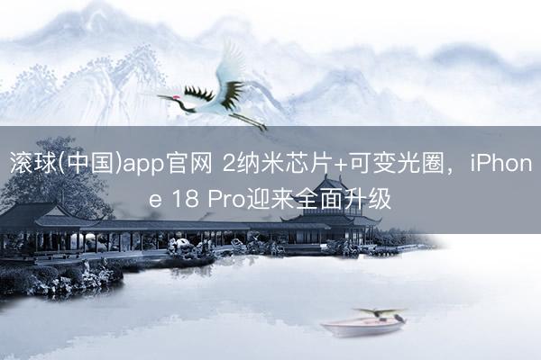 滚球(中国)app官网 2纳米芯片+可变光圈，iPhone 18 Pro迎来全面升级