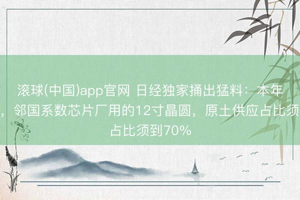 滚球(中国)app官网 日经独家捅出猛料：本年年底前，邻国系数芯片厂用的12寸晶圆，原土供应占比须到70%