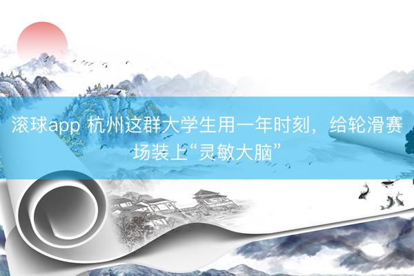 滚球app 杭州这群大学生用一年时刻，给轮滑赛场装上“灵敏大脑”