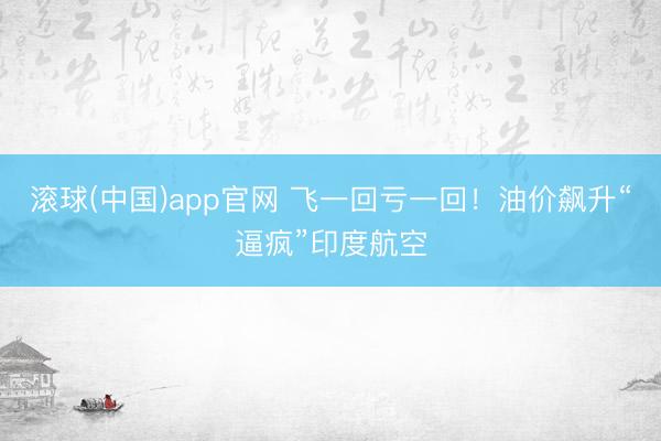 滚球(中国)app官网 飞一回亏一回！油价飙升“逼疯”印度航空