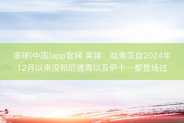 滚球(中国)app官网 英媒：哈弗茨自2024年12月以来没和厄德高以及萨卡一都登场过