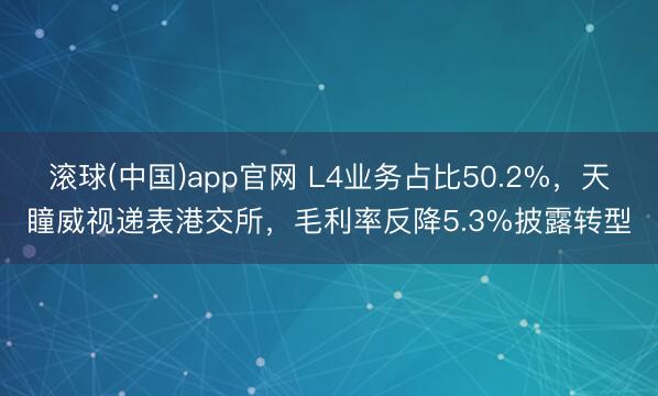 滚球(中国)app官网 L4业务占比50.2%，天瞳威视递表港交所，毛利率反降5.3%披露转型