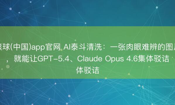 滚球(中国)app官网 AI泰斗清洗：一张肉眼难辨的图片，就能让GPT-5.4、Claude Opus 4.6集体驳诘