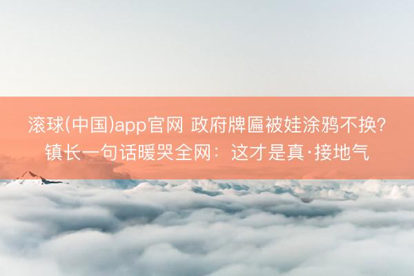 滚球(中国)app官网 政府牌匾被娃涂鸦不换？镇长一句话暖哭全网：这才是真·接地气