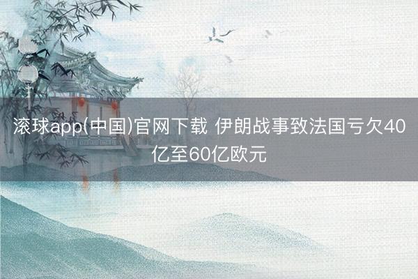 滚球app(中国)官网下载 伊朗战事致法国亏欠40亿至60亿欧元