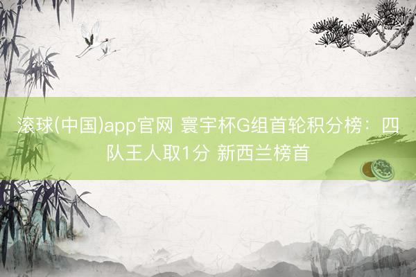 滚球(中国)app官网 寰宇杯G组首轮积分榜：四队王人取1分 新西兰榜首